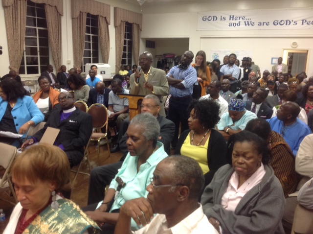 Another compatriot poses a question to Vice President Boakai during the Town Hall Meeting Wednesday evening, August 6 