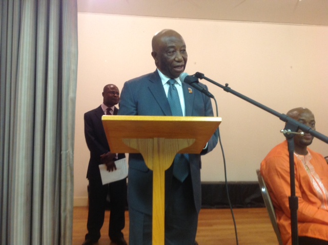 .Vice President Boakai addresses the Town Hall Meeting in the Washington D.C. area during his official visit to the USA