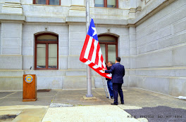 Liberian Flag being hoisted at Philadelphia City Hall