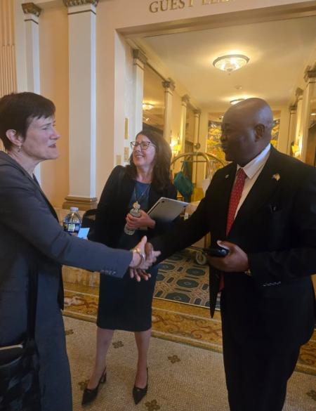 (L-R) Alison Grunder, Allison James and Dr. Conteh)